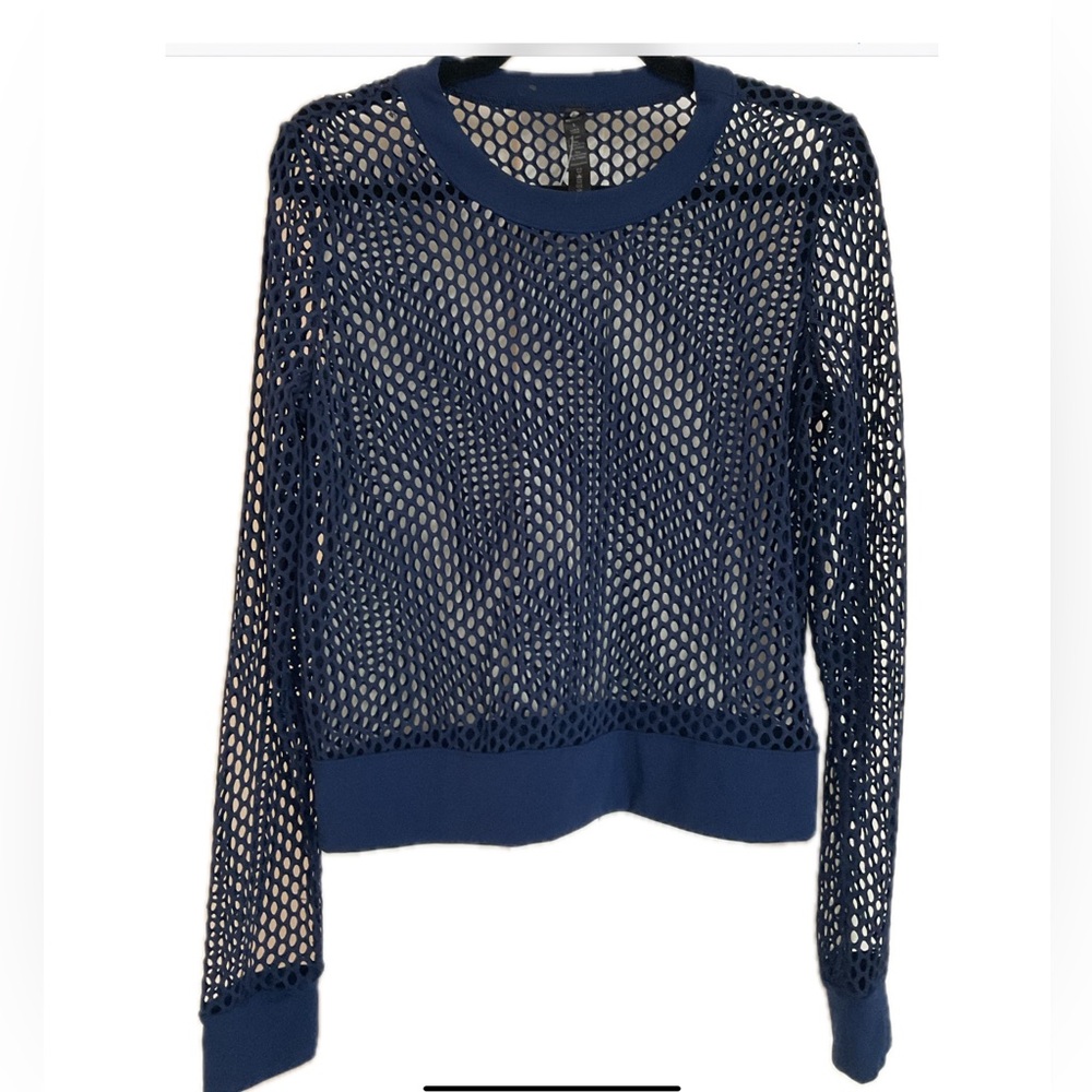 90 Degree By Reflex Navy Blue Coverup Mesh Apparel